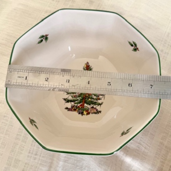 Spode Christmas Tree Octagonal Bowl 7.5" - Picture 7 of 8